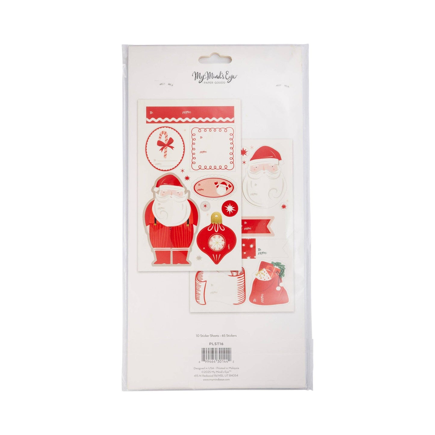 Santa Sticker Tag Set