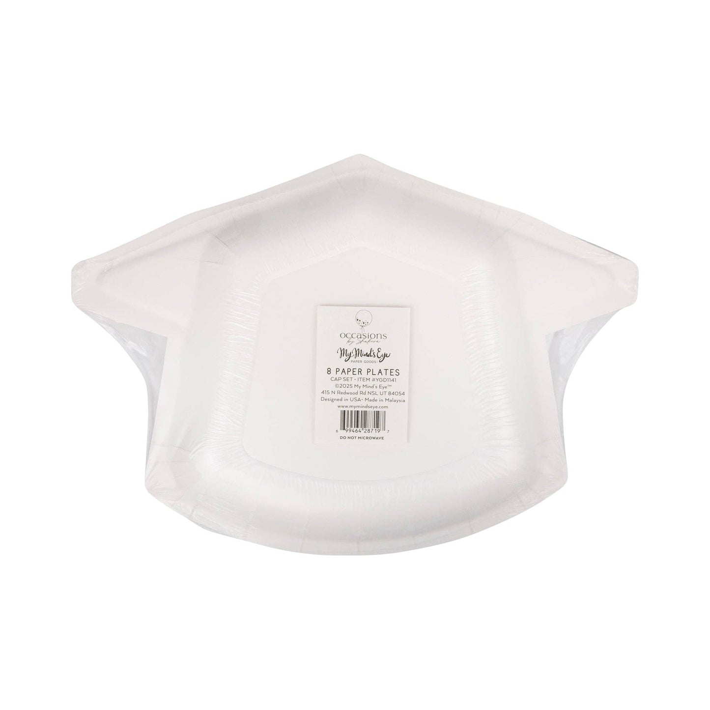 Pink & Turquoise Graduation Cap Plates 8ct