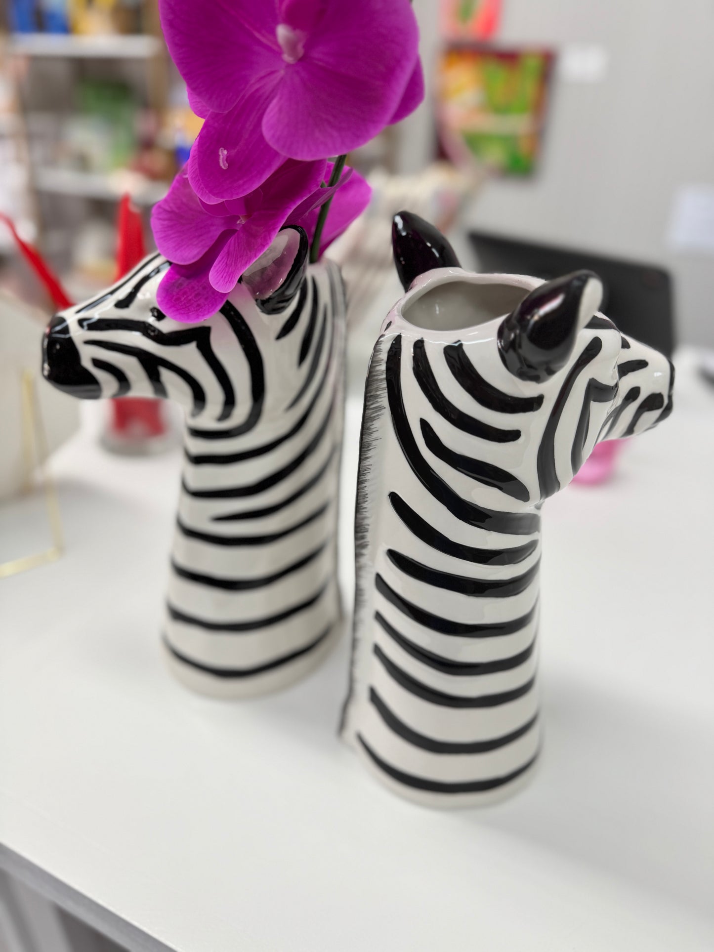 Zebra Stoneware Vase/Planter