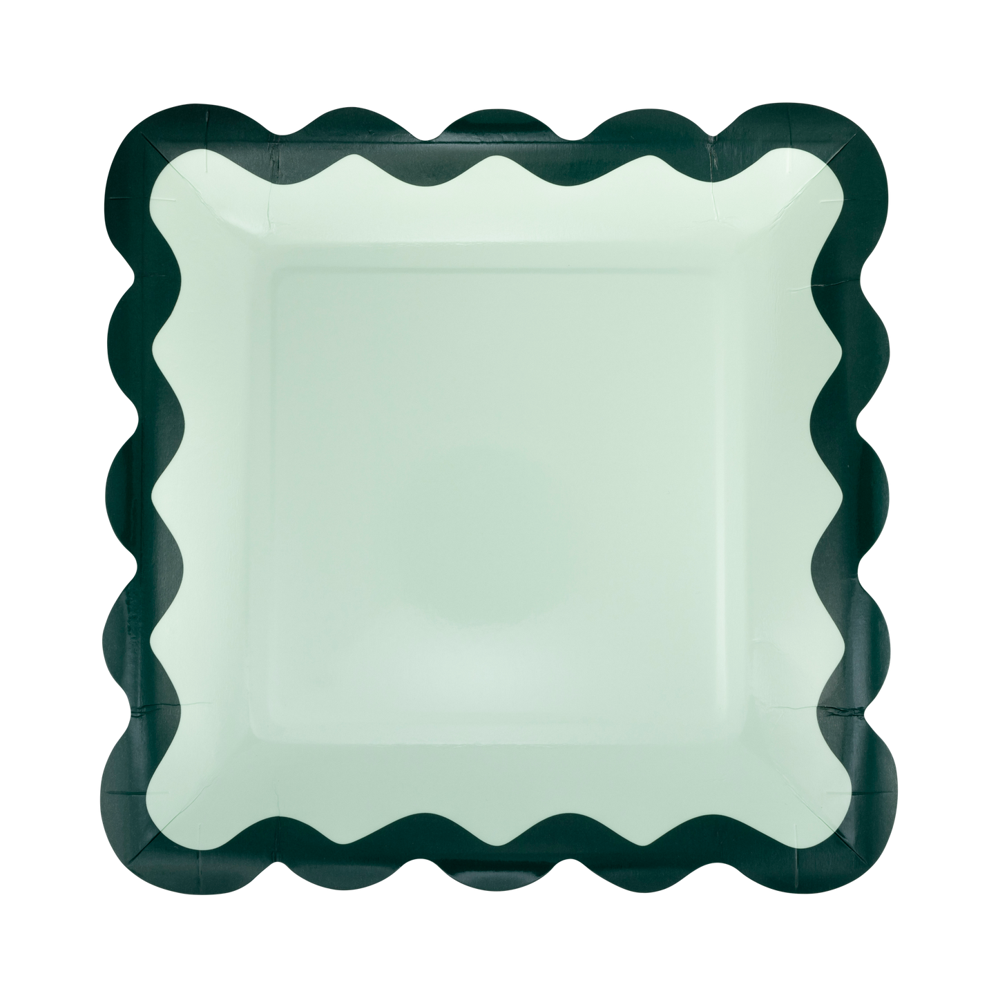 Red Pink Green and Mint Ric Rac Wavy 9" Plate Set 8ct