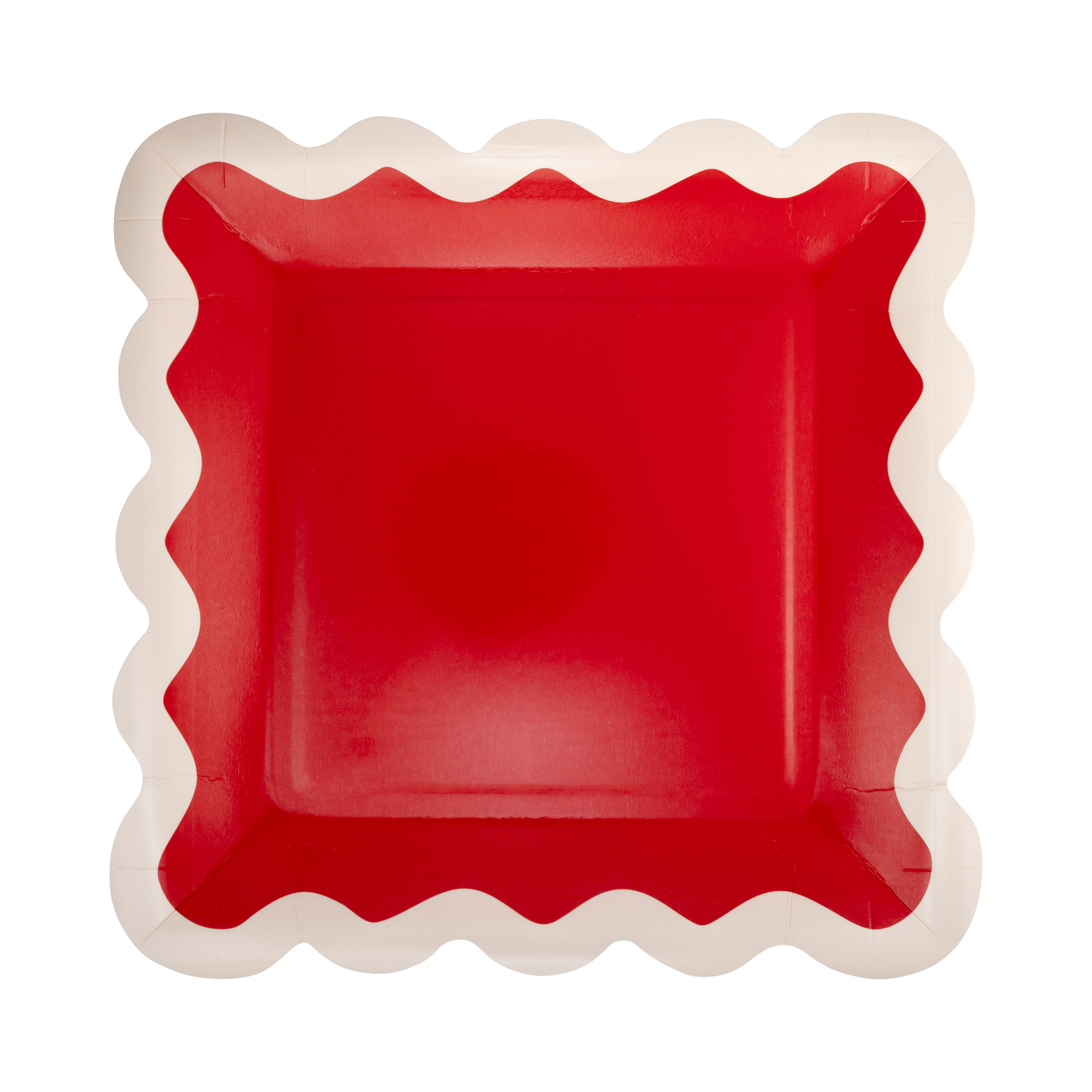 Red Pink Green and Mint Ric Rac Wavy 9" Plate Set 8ct