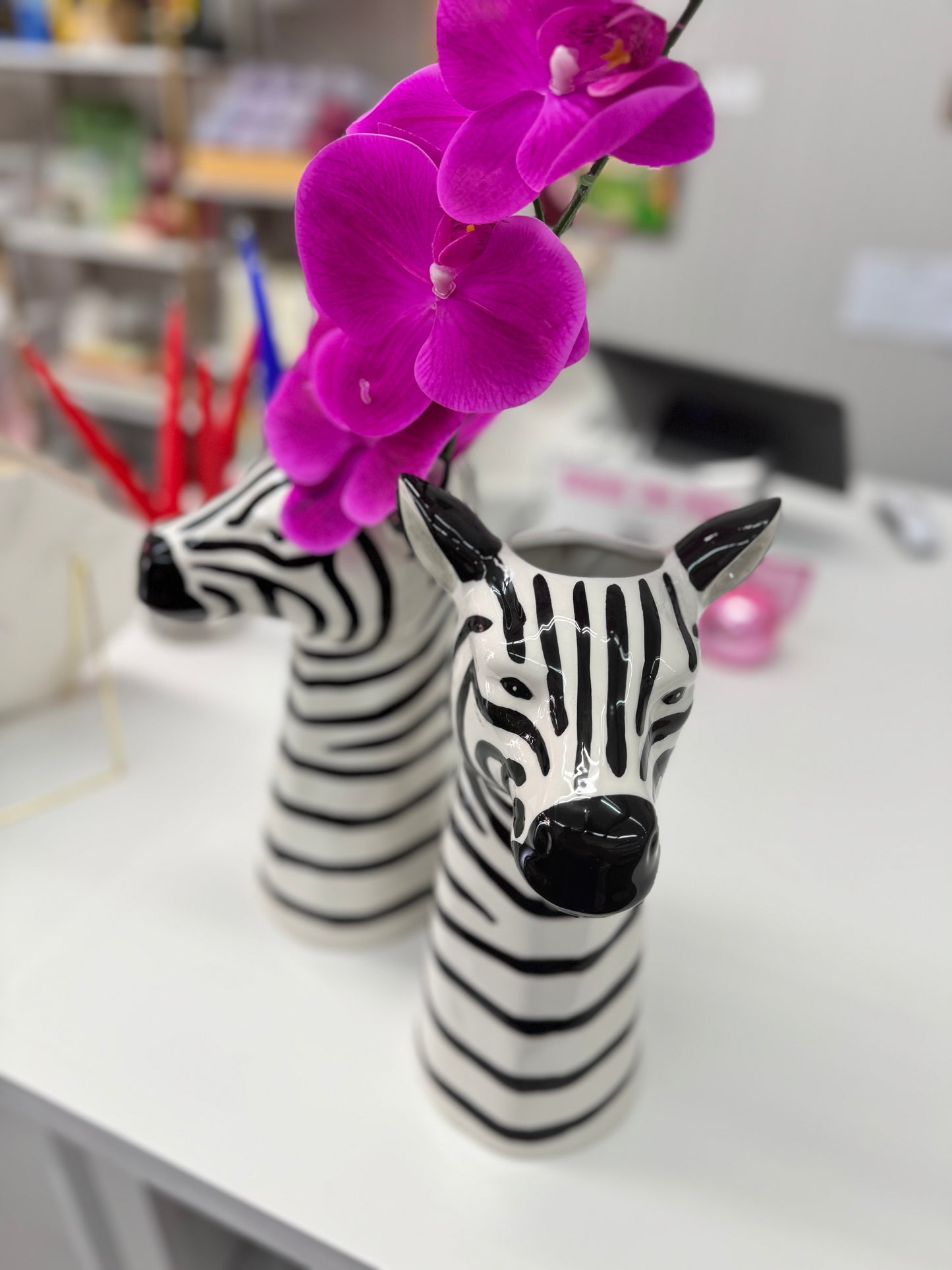 Zebra Stoneware Vase/Planter