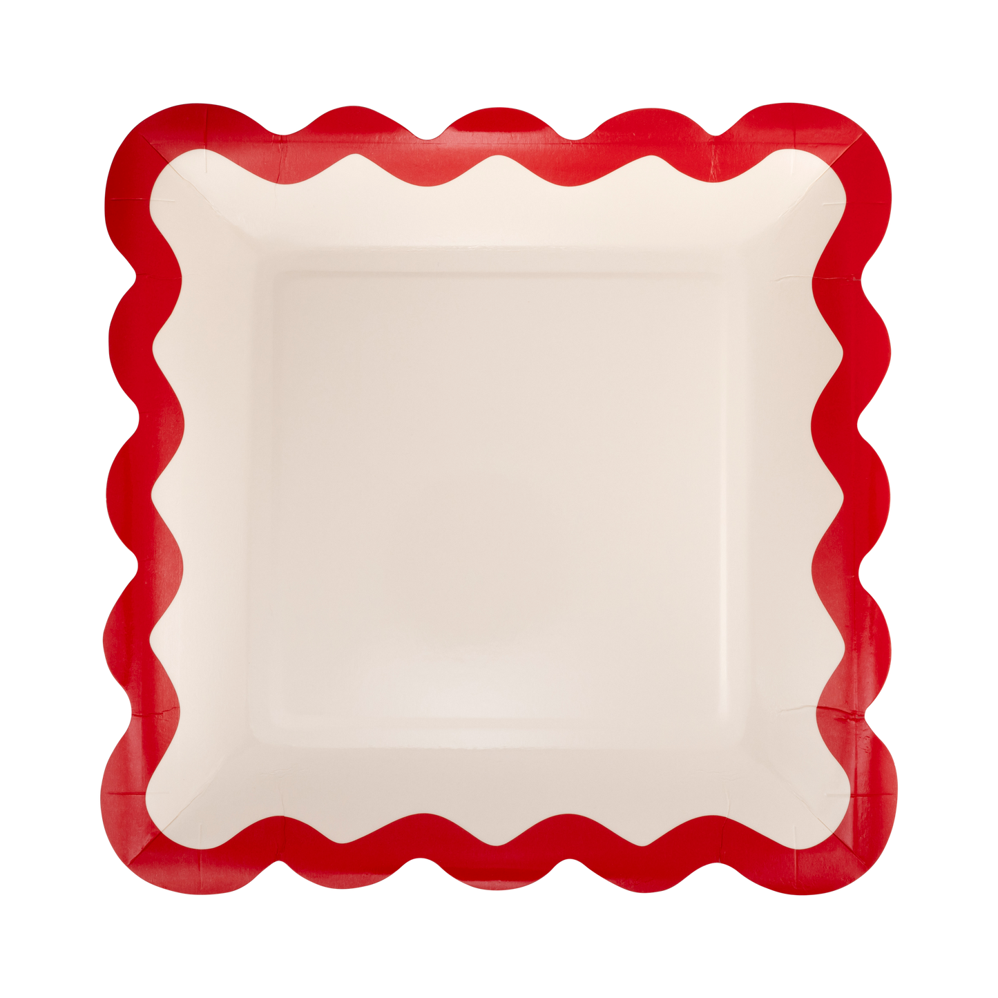 Red Pink Green and Mint Ric Rac Wavy 9" Plate Set 8ct
