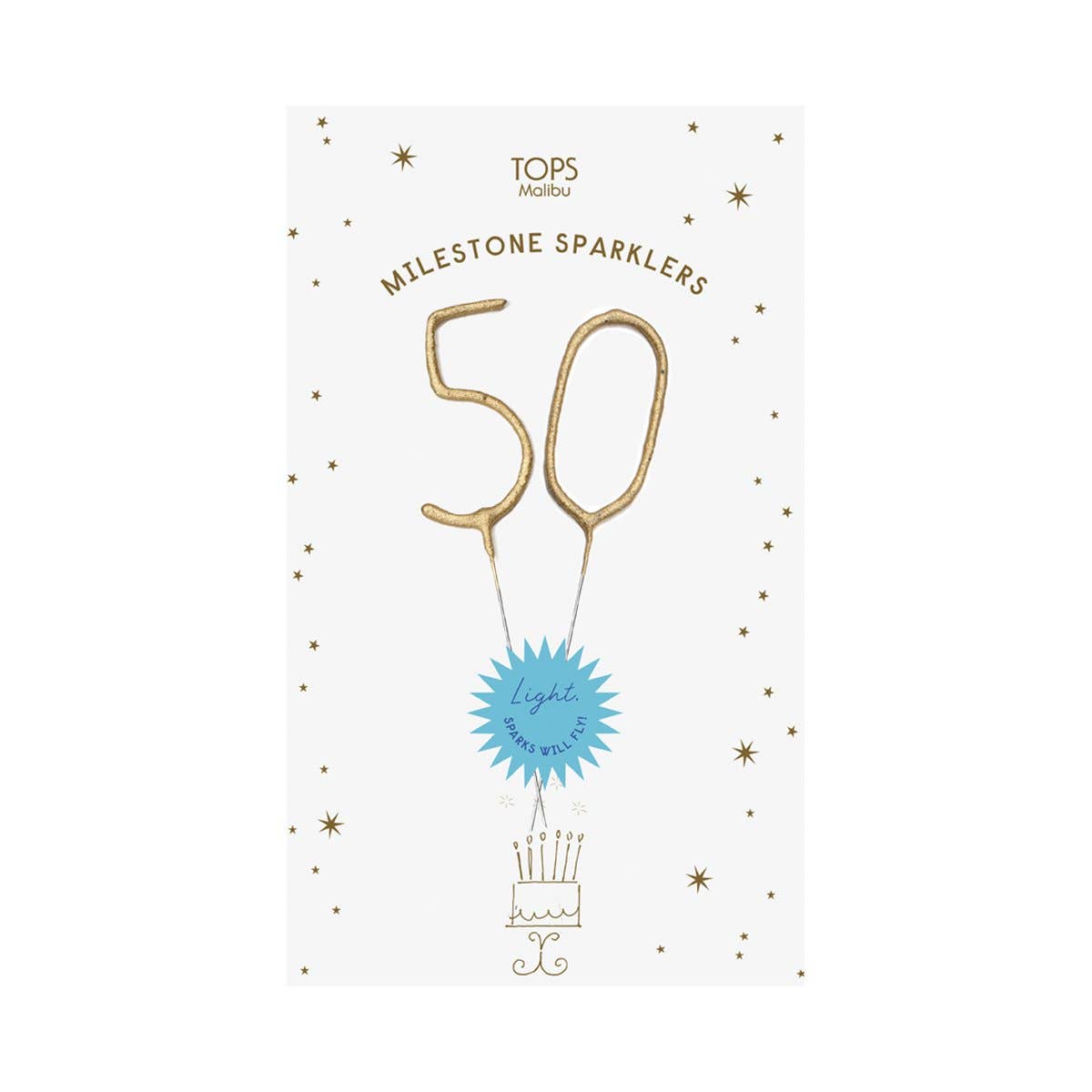 Mini Gold Milestone Number Sparkler Wands