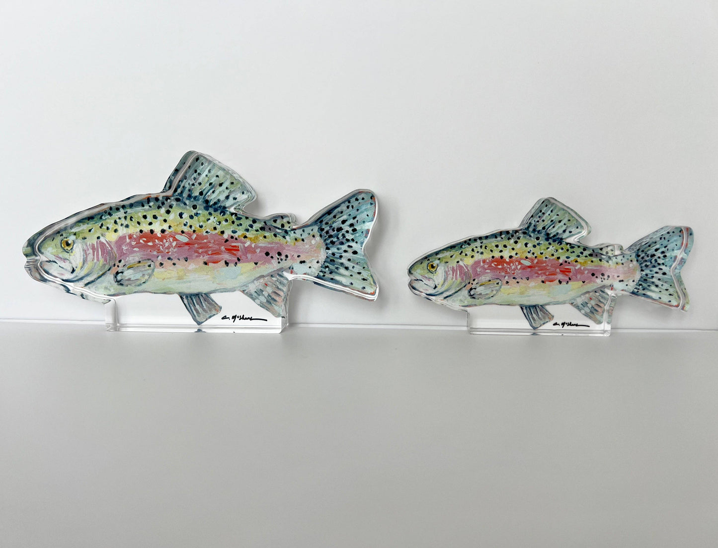 "Chasing Rainbows" Trout Acrylic Small Shelfie