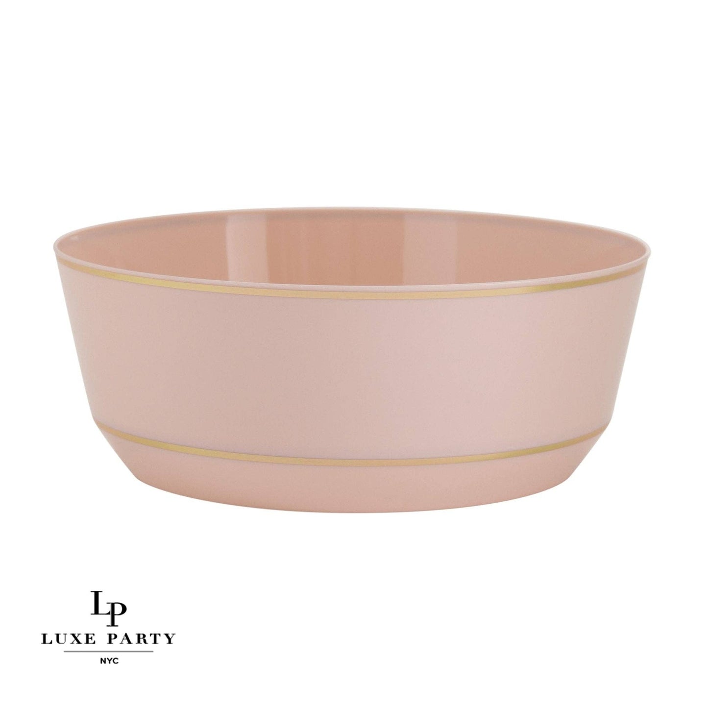 14 Oz. Round Blush • Gold Plastic Bowls | 10 Pack