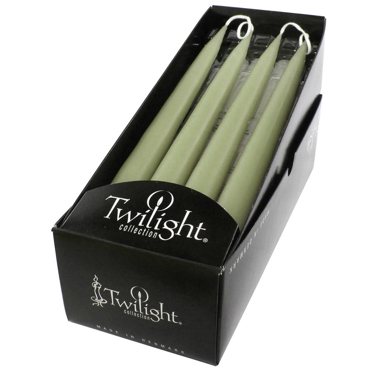 Olive Green Danish Taper Candle 12in