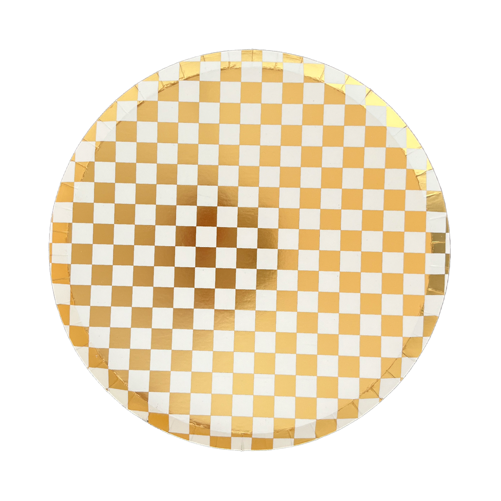 Check It! Gold Clash Plates - 2 Size Options - 8 Pk.