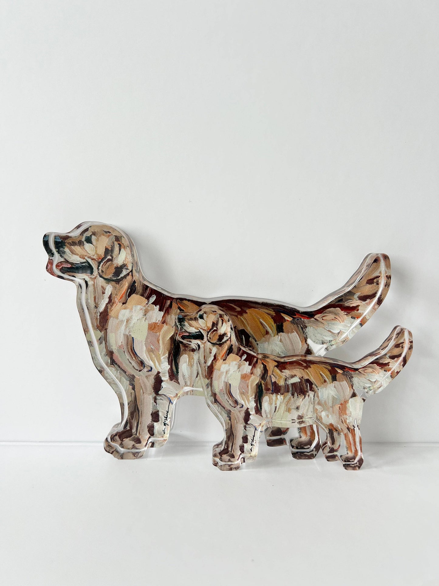 Dark Golden Retriever Acrylic Small Shelfie