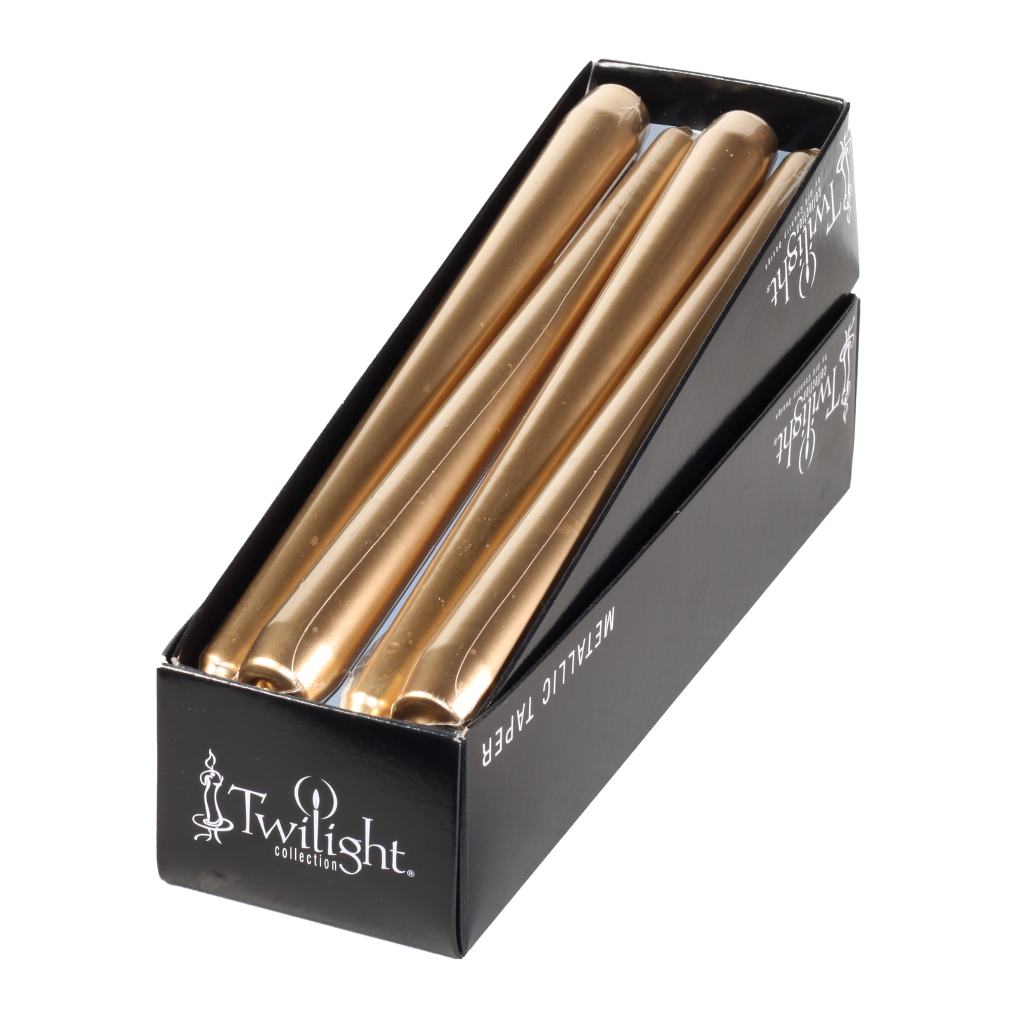 Gold Metallic Taper Candle 10"