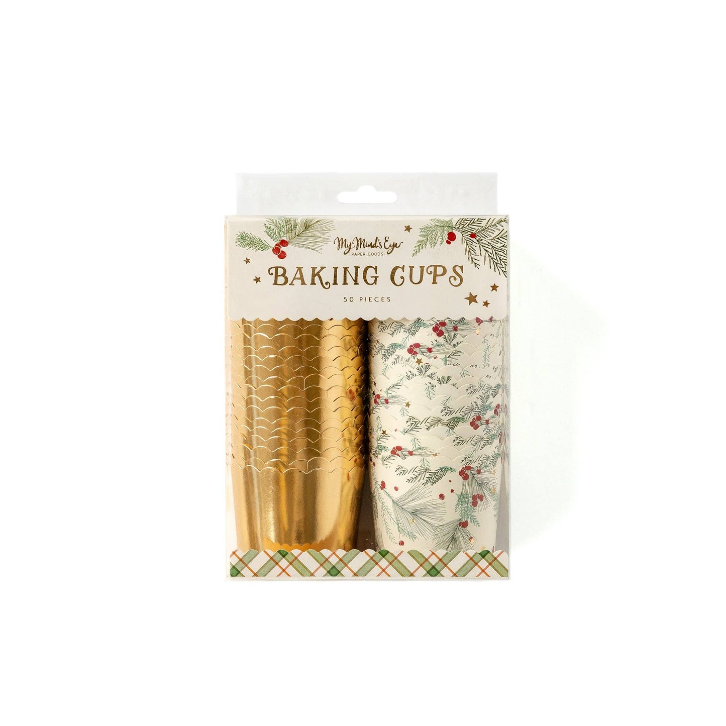 Gold Foil Red Berries Food Cups (50 pcs)