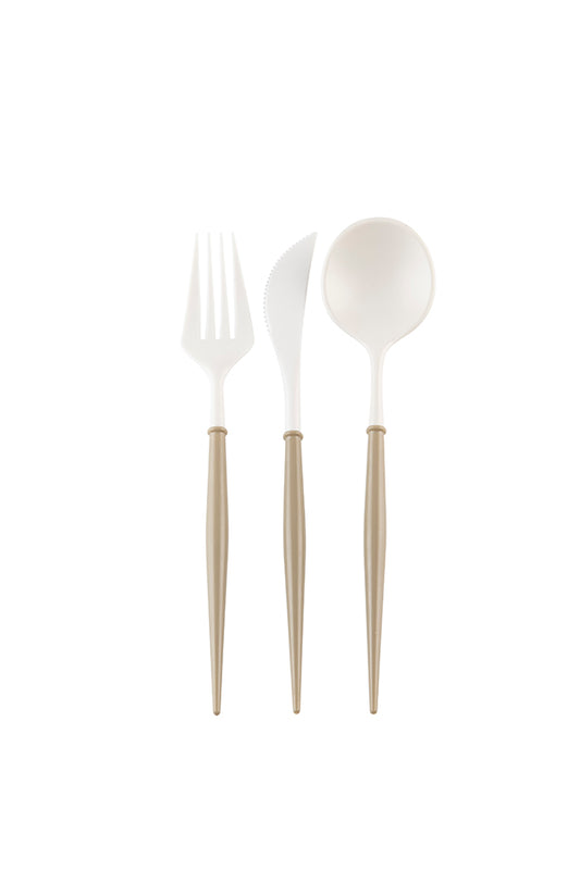 Bella Cutlery White/Gold Handle-24ct