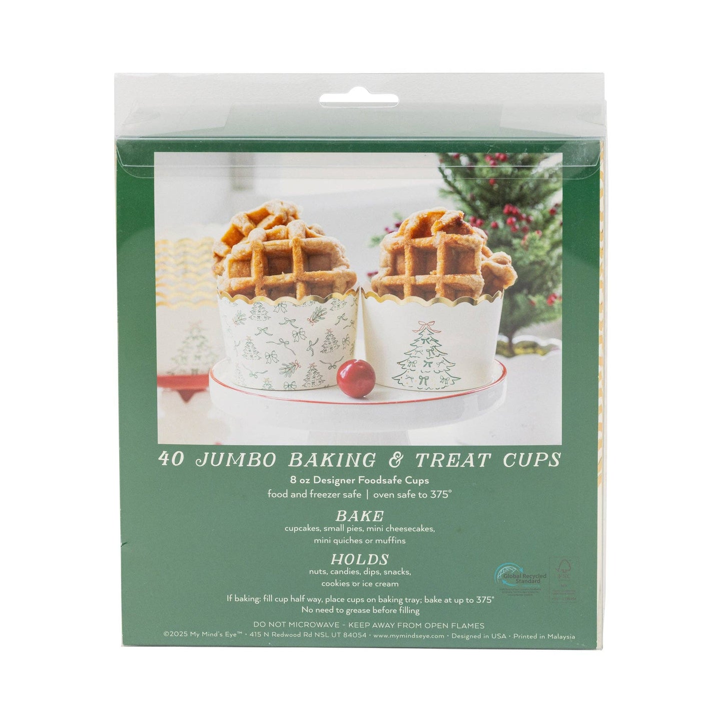 JUMBO Green Trees 8oz Baking Cups 8oz/40ct