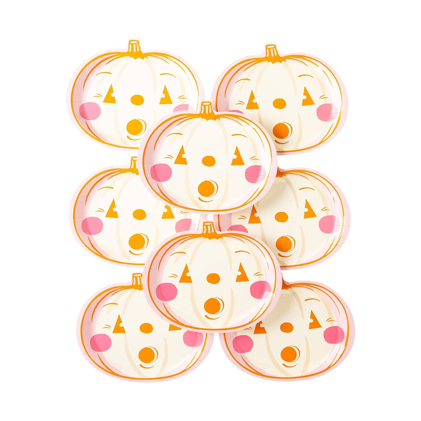 Pink & Orange Pumpkin Plate 8ct