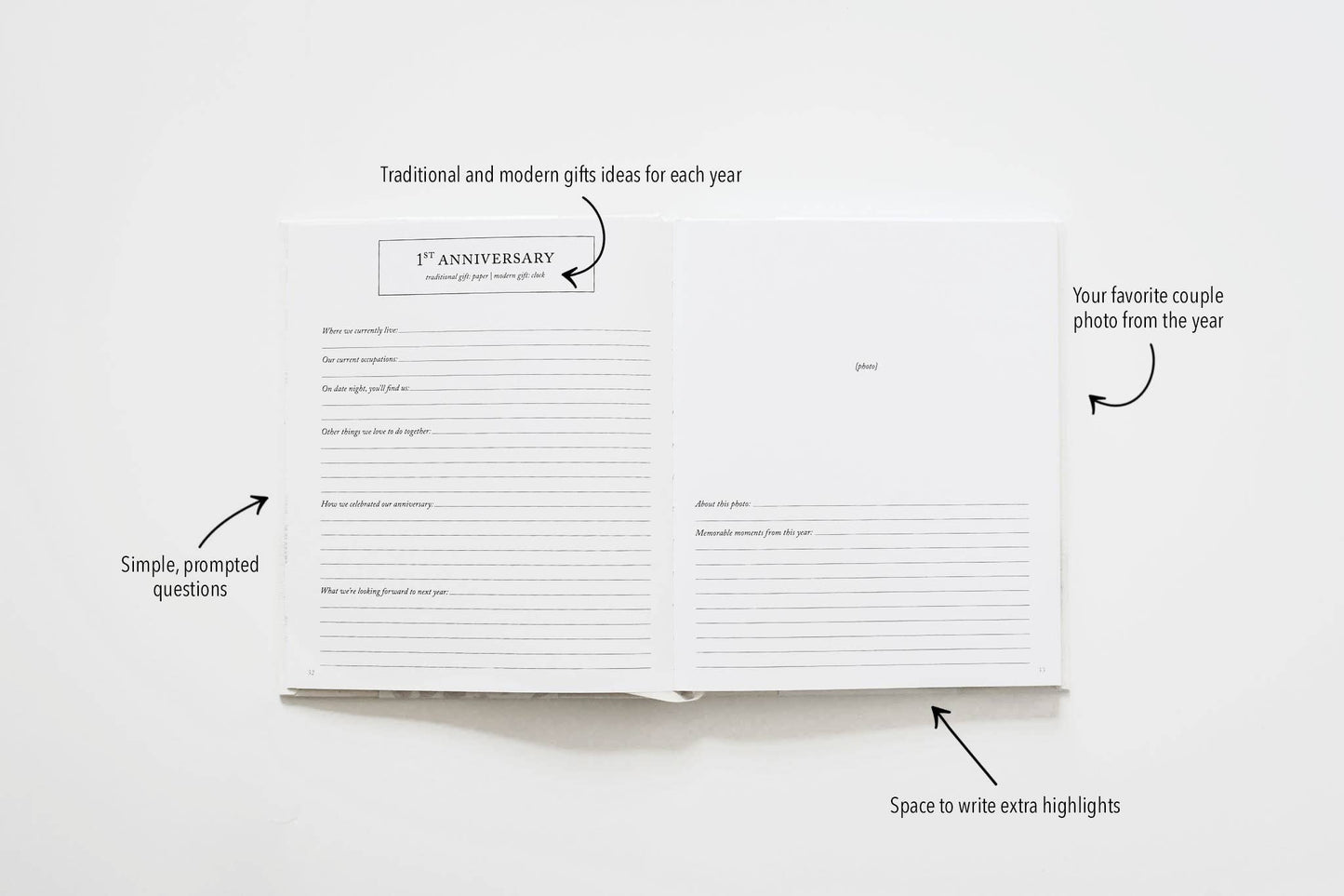 Anniversary Journal | Wedding Book | Gift for Wife or Spouse