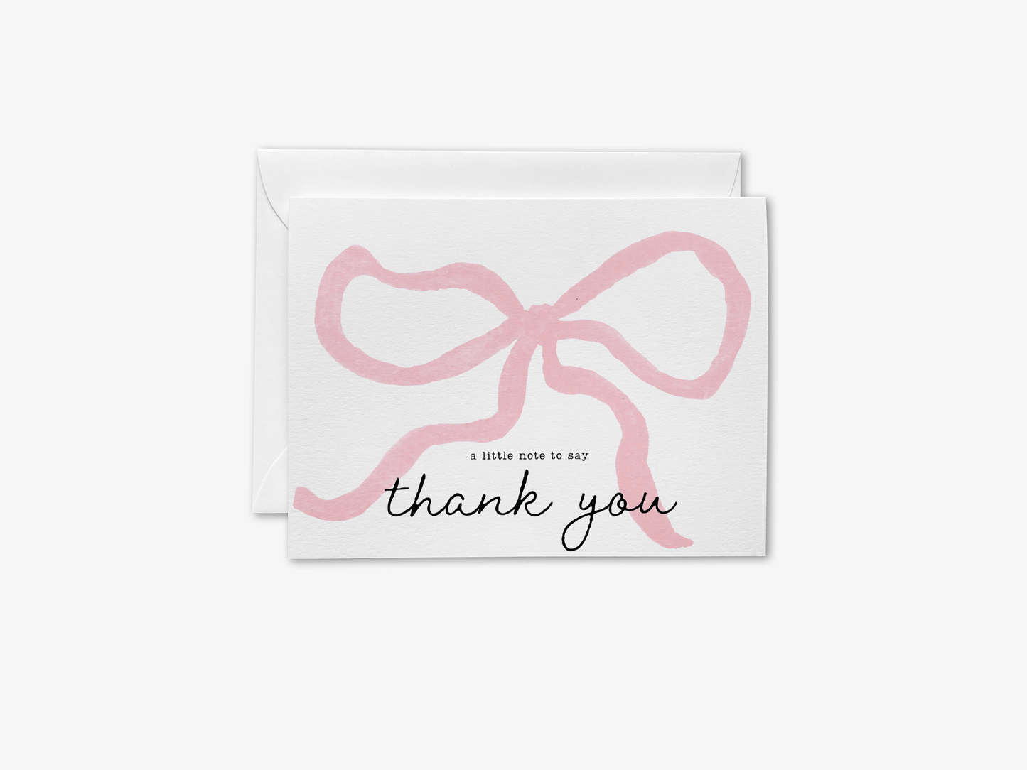 Pink Bow Thank You Card