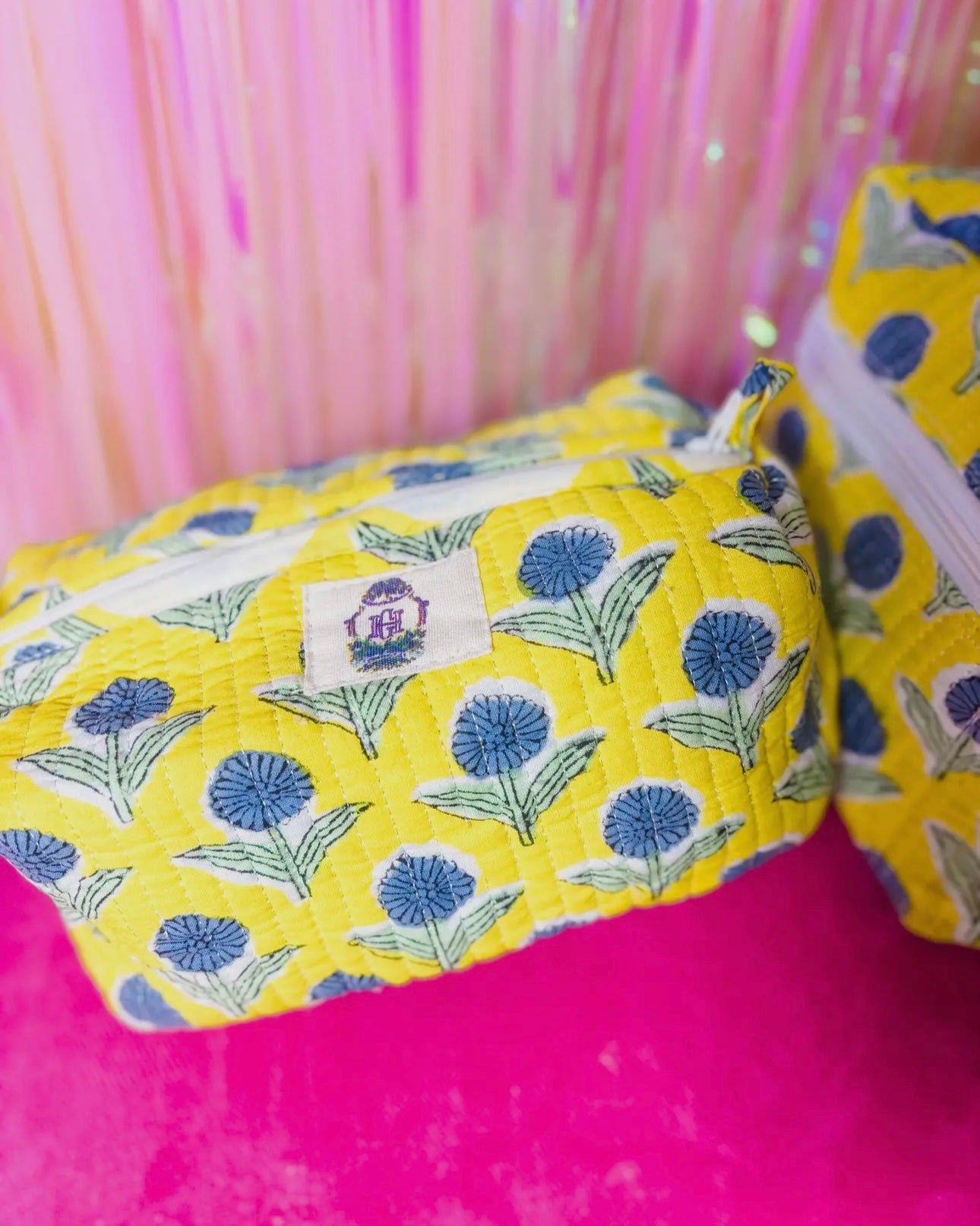 Yellow Flower Makeup Bag Set/3