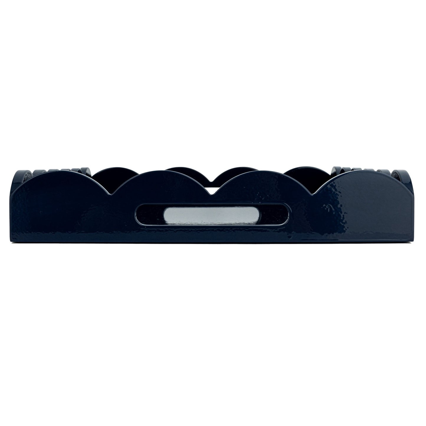Extra Large Navy Scalloped Tray W/ Handles