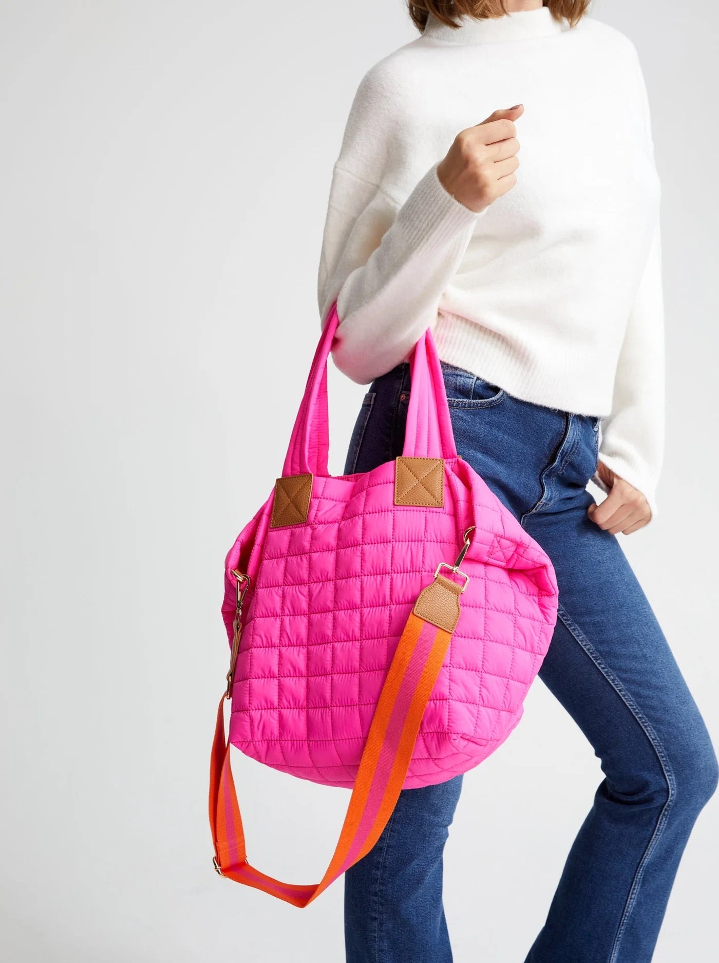 Pink & Orange Puffer Ezra Tote