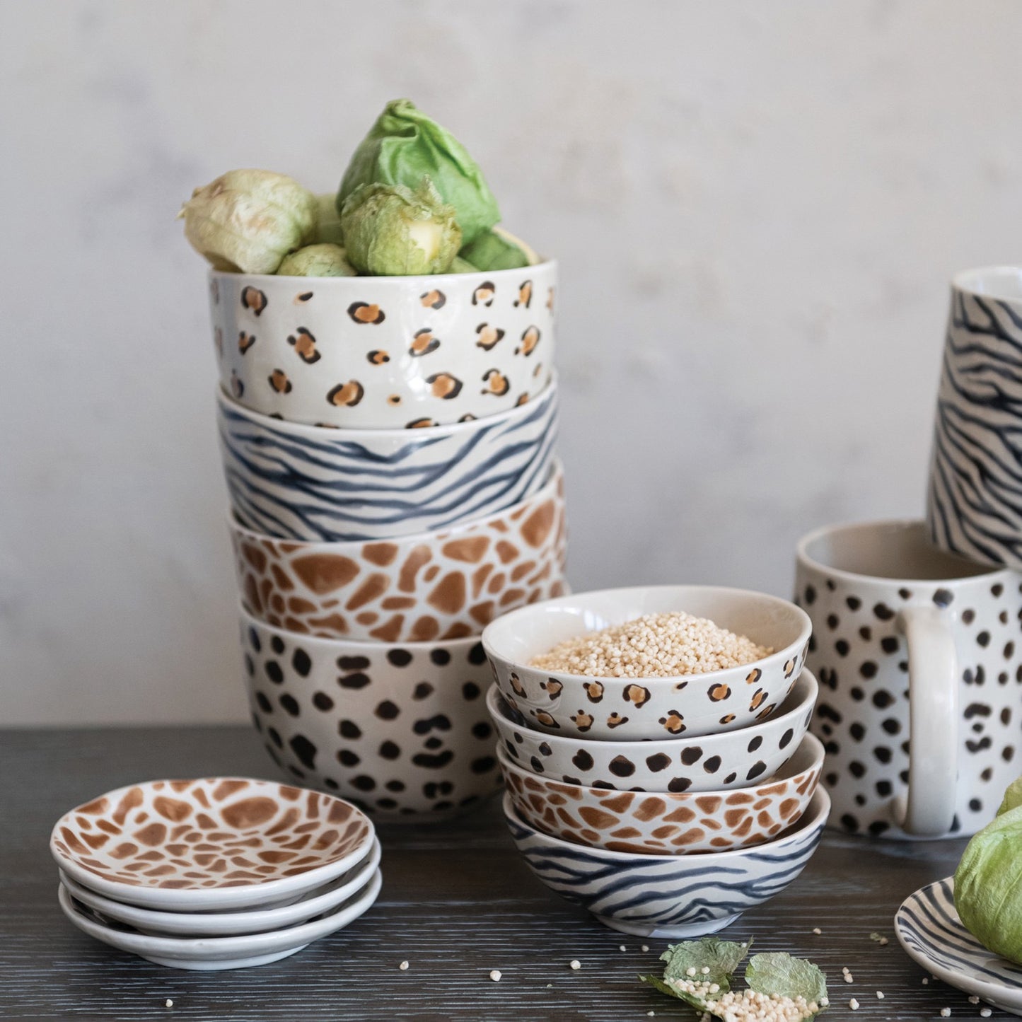 Animal Print Stoneware Bowl