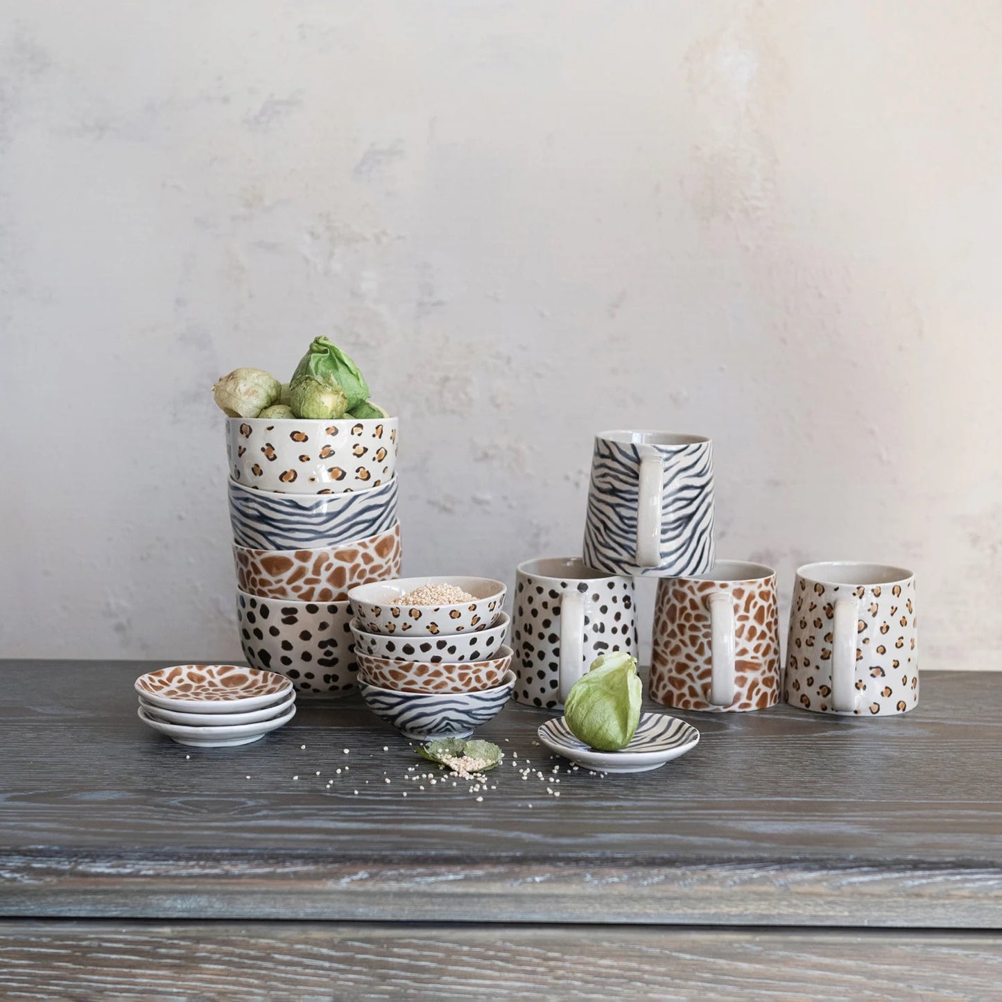 Animal Print Stoneware Bowl