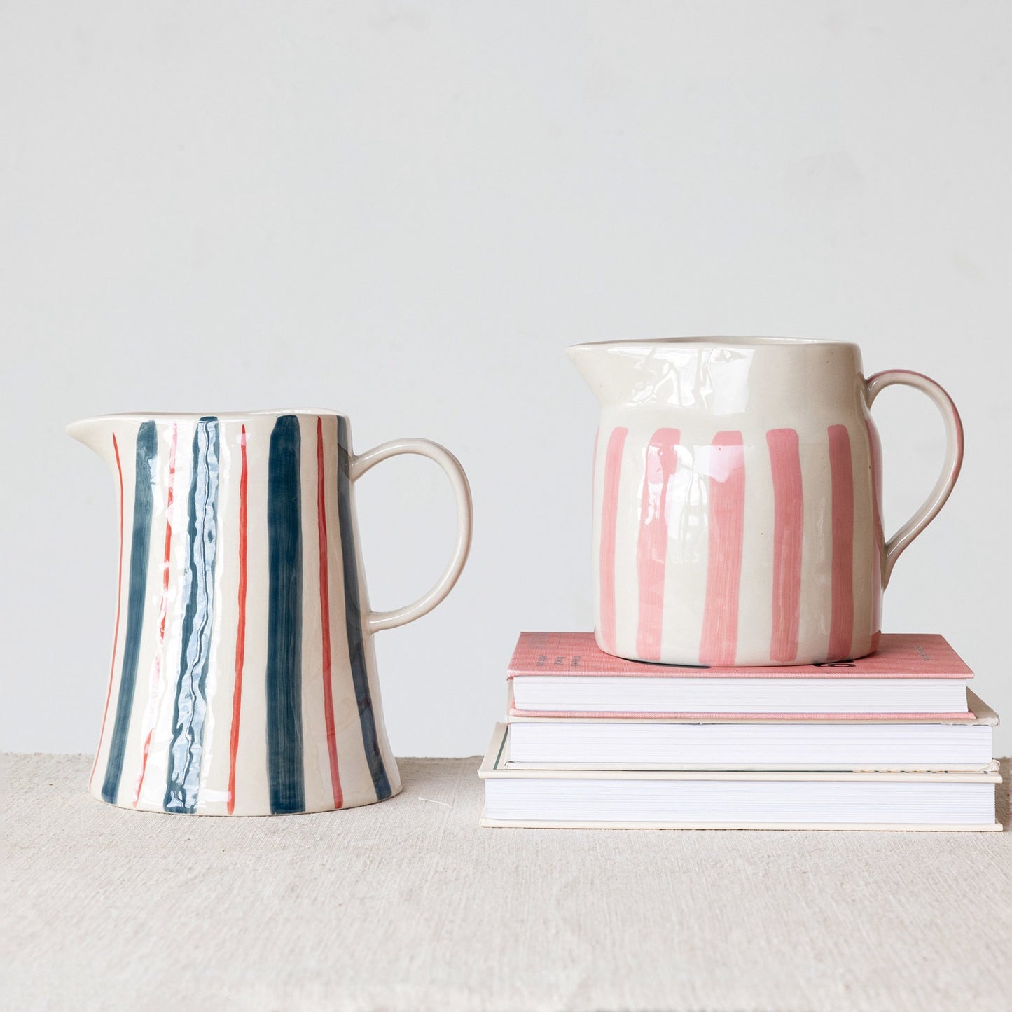 2 Quart Hand Painted Stoneware Pitcher