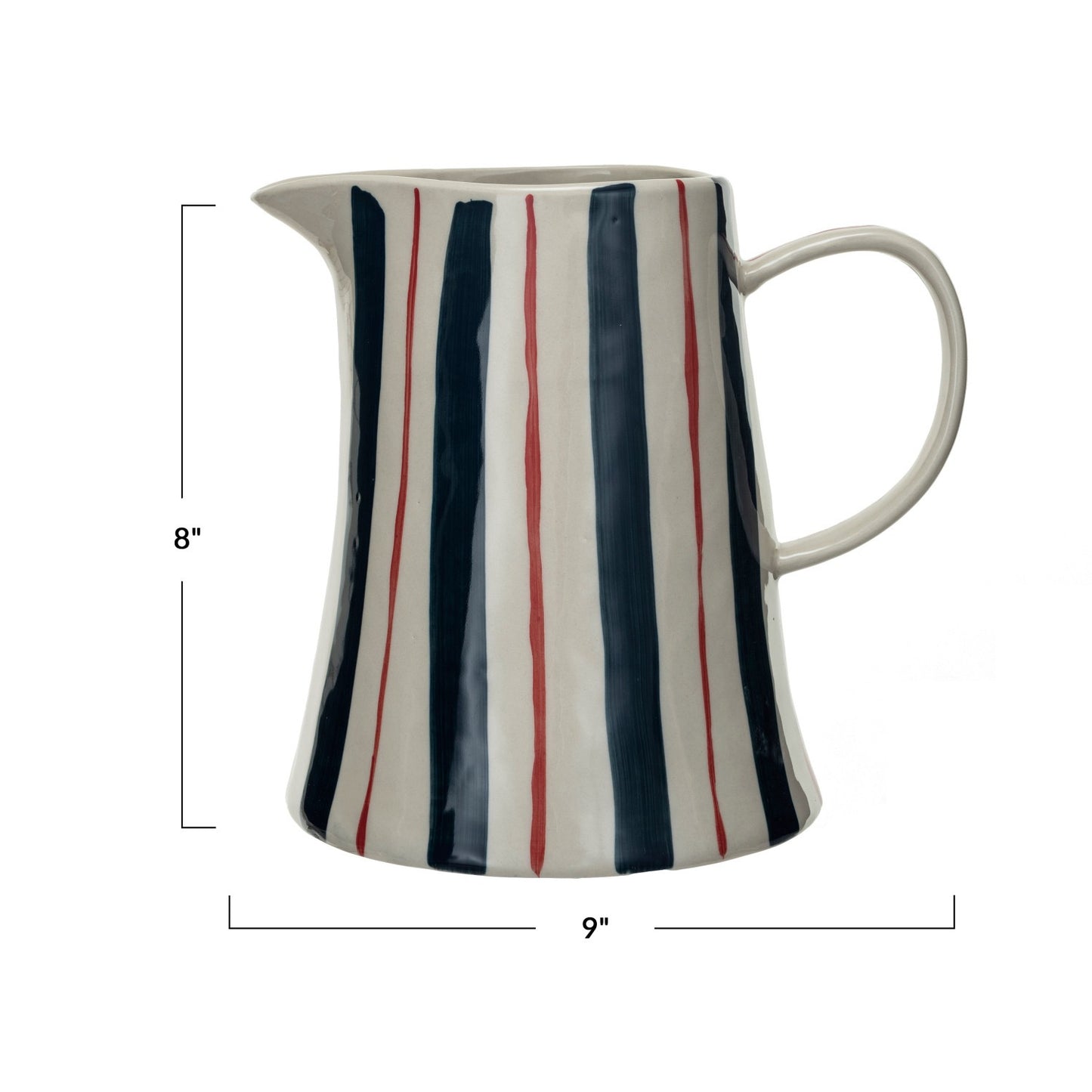 2 Quart Hand Painted Stoneware Pitcher