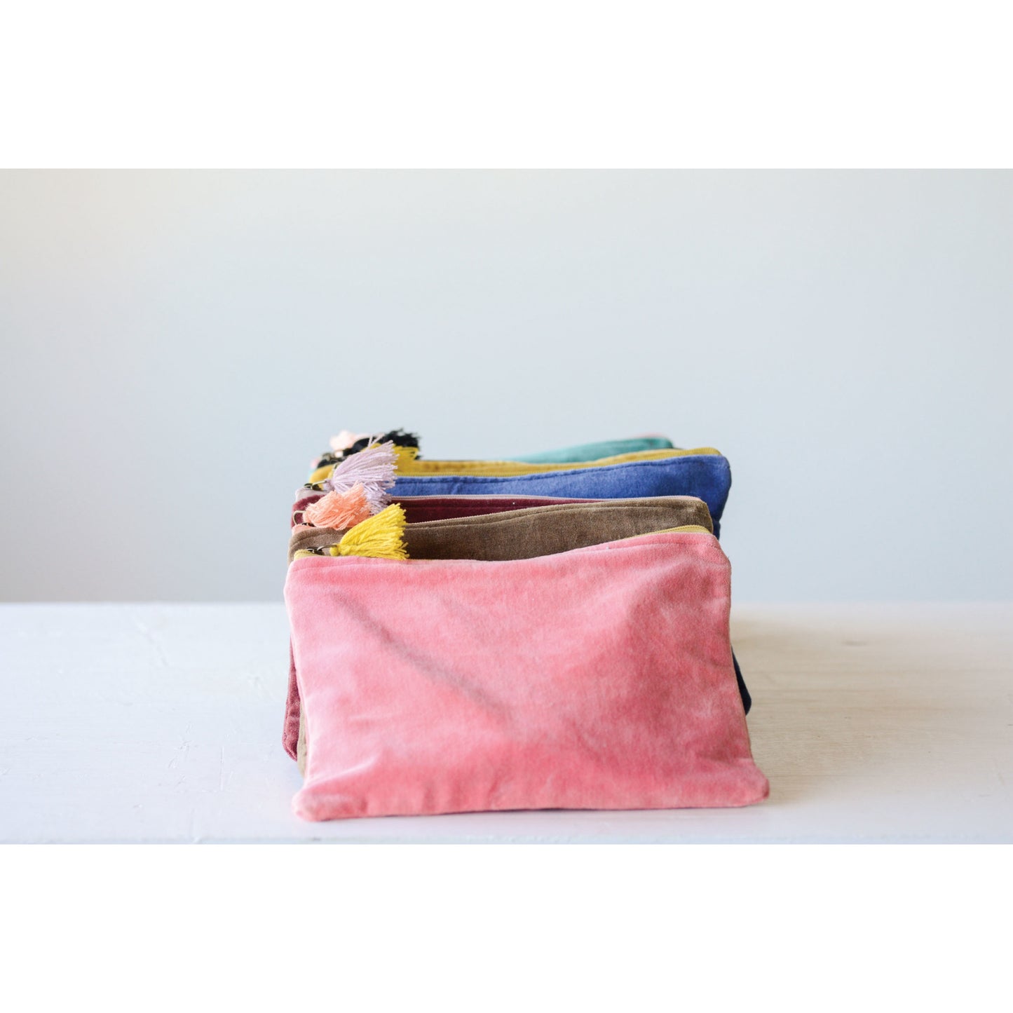 Velvet Zip Pouch Bag