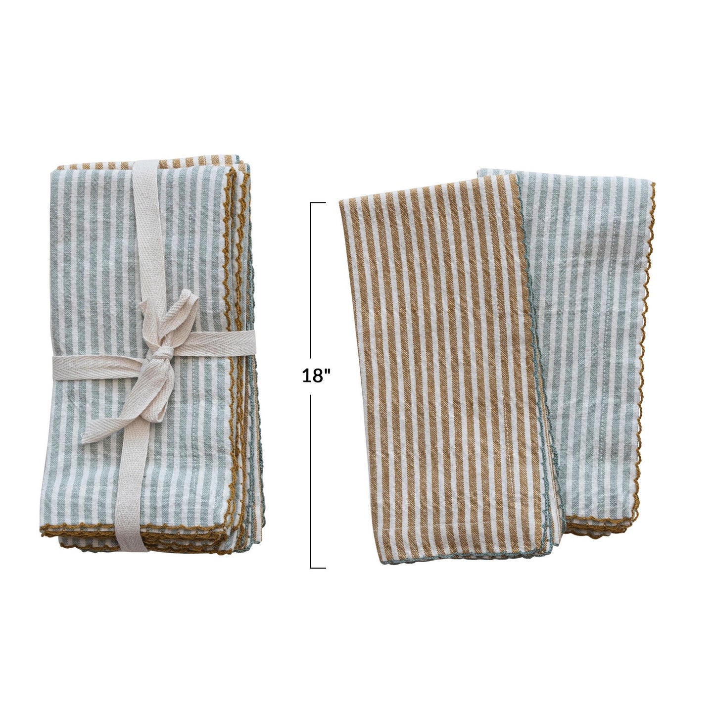 Striped Cotton Napkins, Set of 4