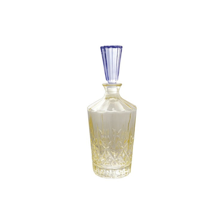Vintage Glass Yellow and Purple Decanter