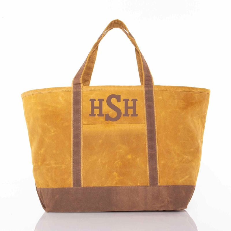 Waxed Large Classic Tote- Yellow