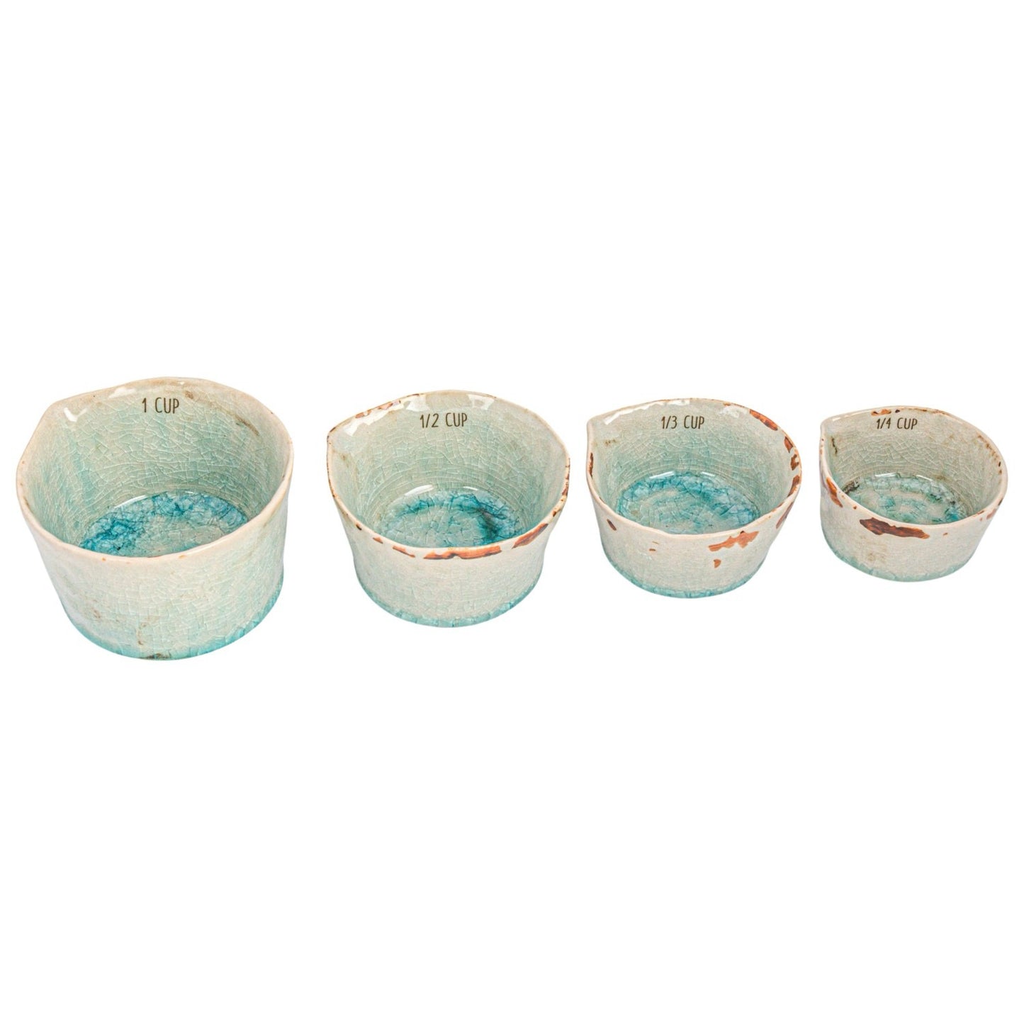 Aqua Stoneware Measuring Cup Set