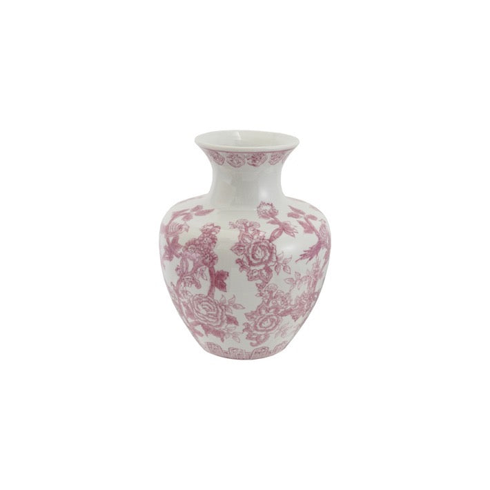 Vintage Purple + White Ceramic Vase