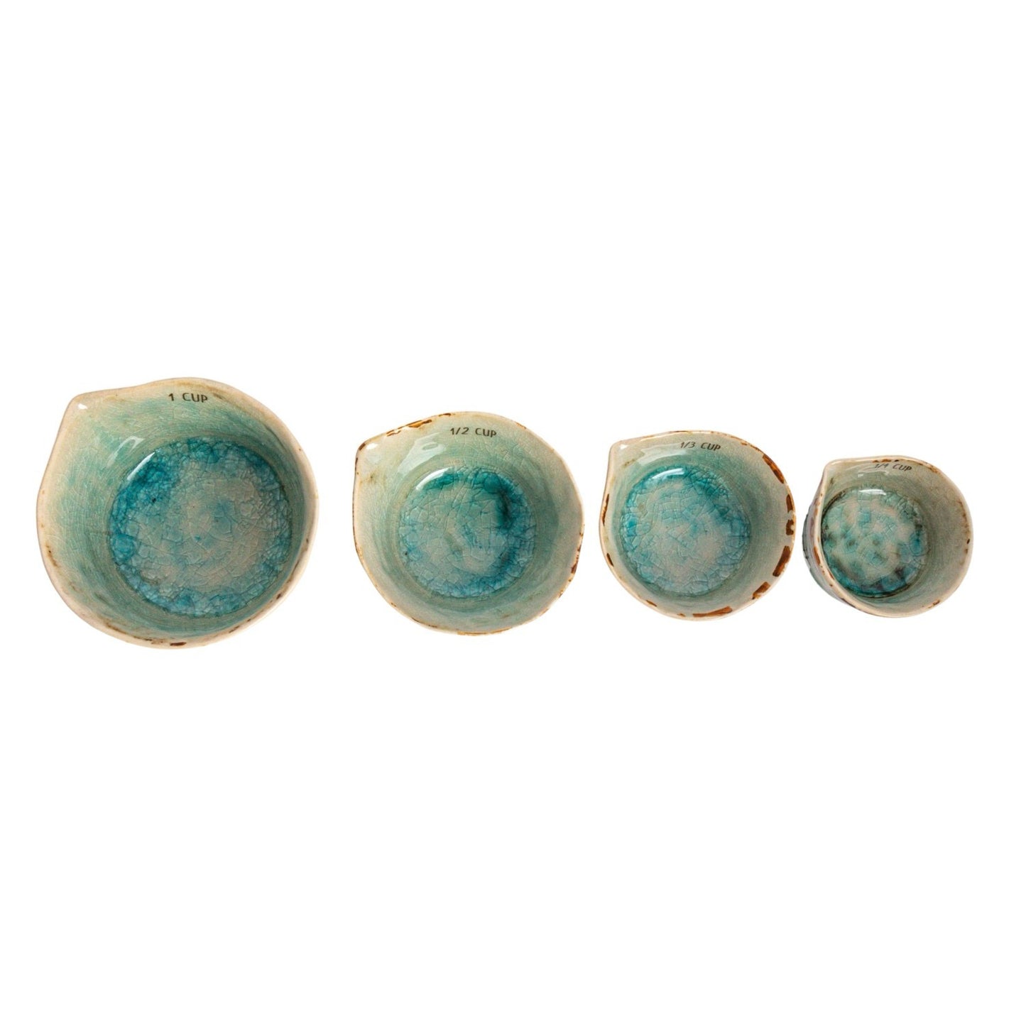 Aqua Stoneware Measuring Cup Set