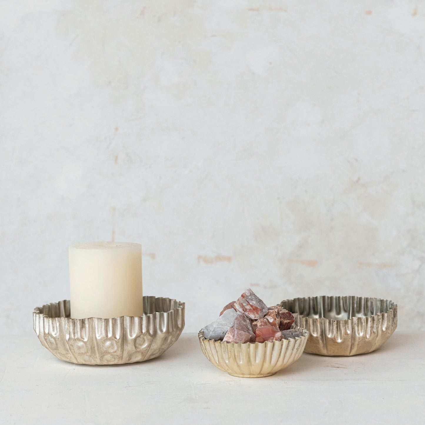 Metal Fluted Bowl, 3 Sizes