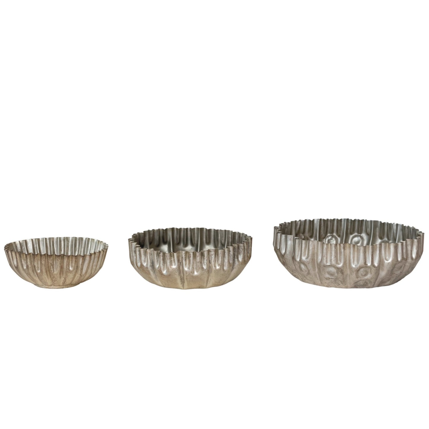 Metal Fluted Bowl, 3 Sizes