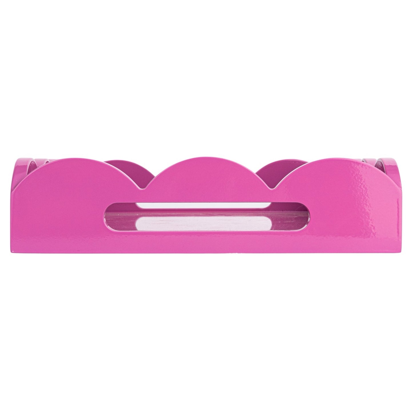Fuschia Lacquered Scalloped Tray