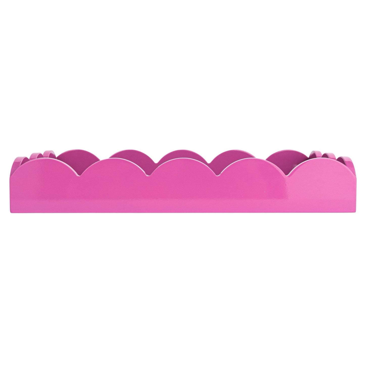 Fuschia Lacquered Scalloped Tray