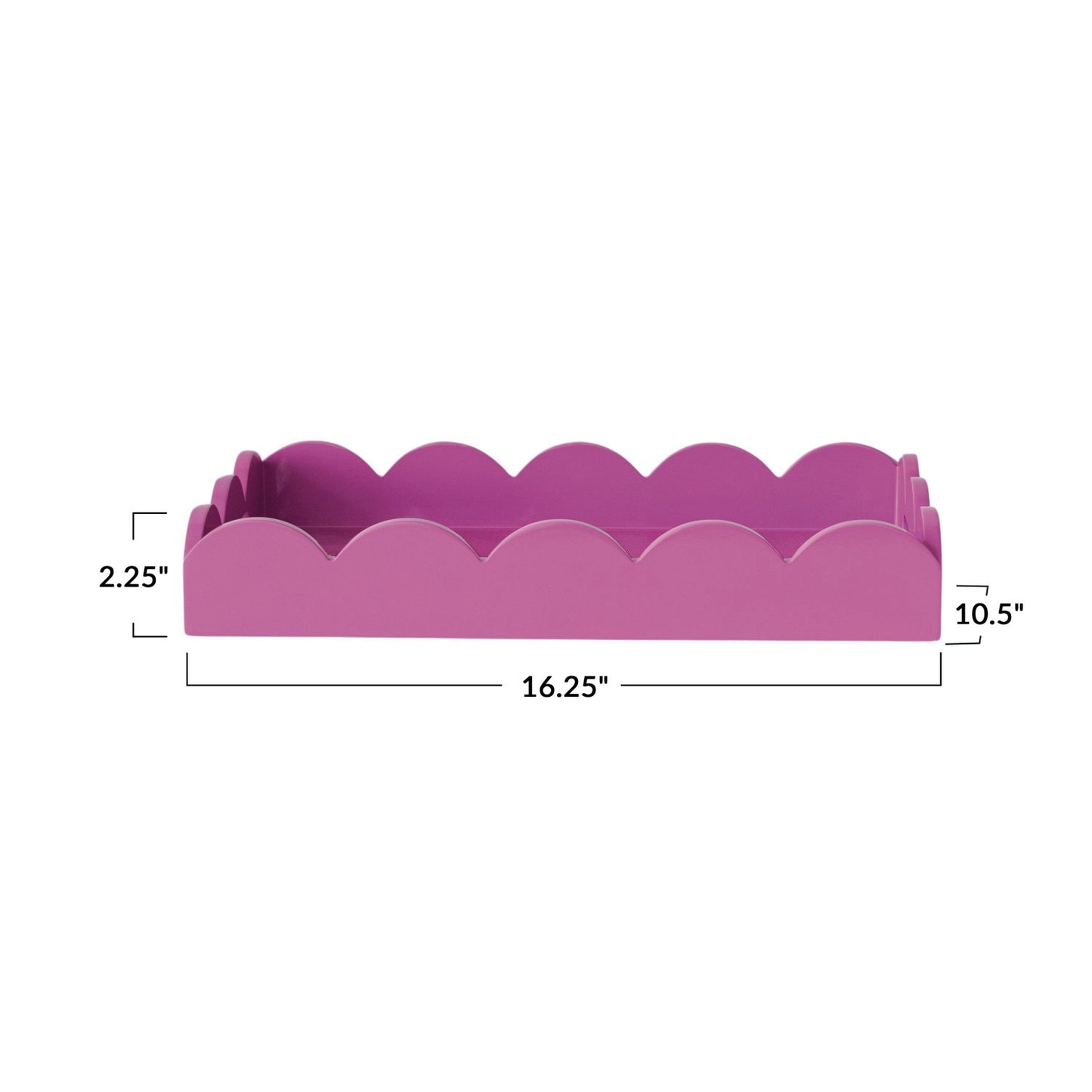 Fuschia Lacquered Scalloped Tray