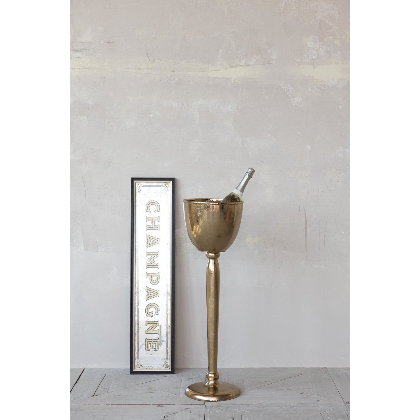 Large Gold Cast Aluminum Bottle Cooler