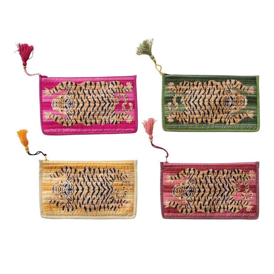 Tiger Zip Pouch, 4 Colors