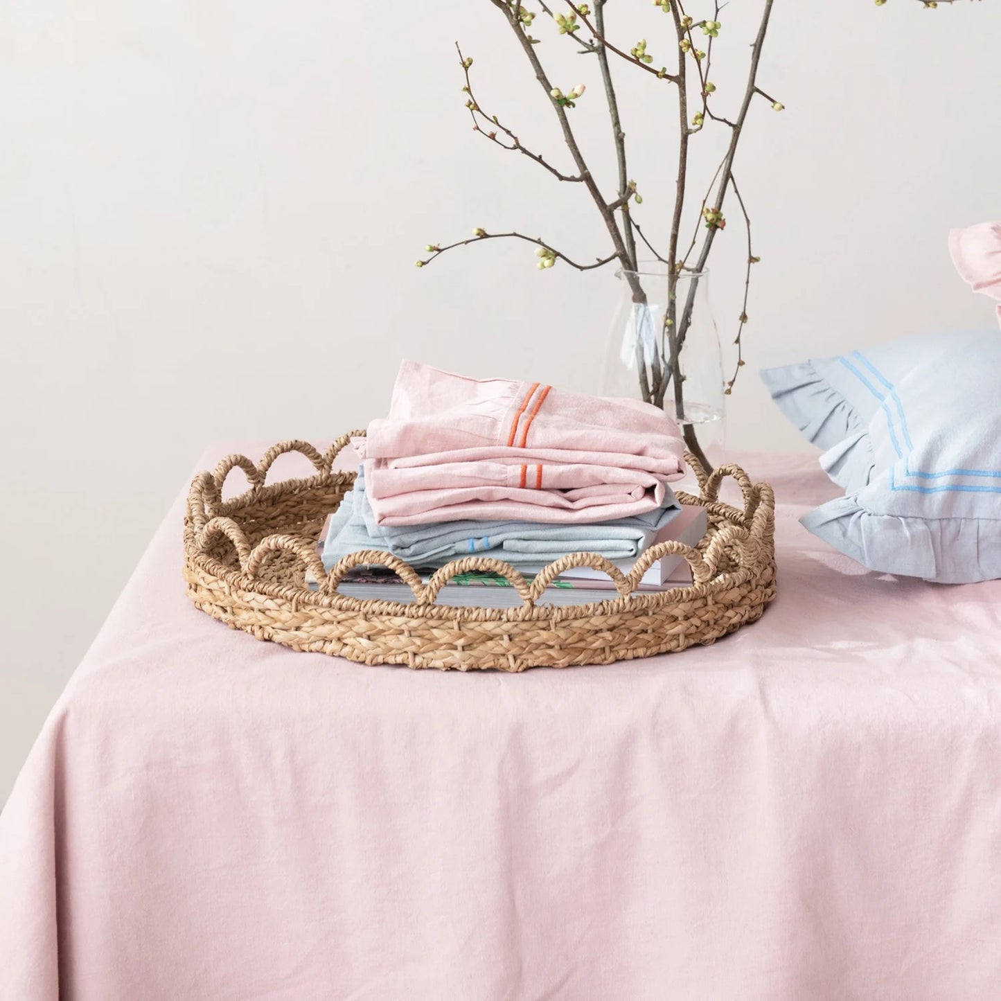 Ruffled Linen Tea Towel, 2 Colors