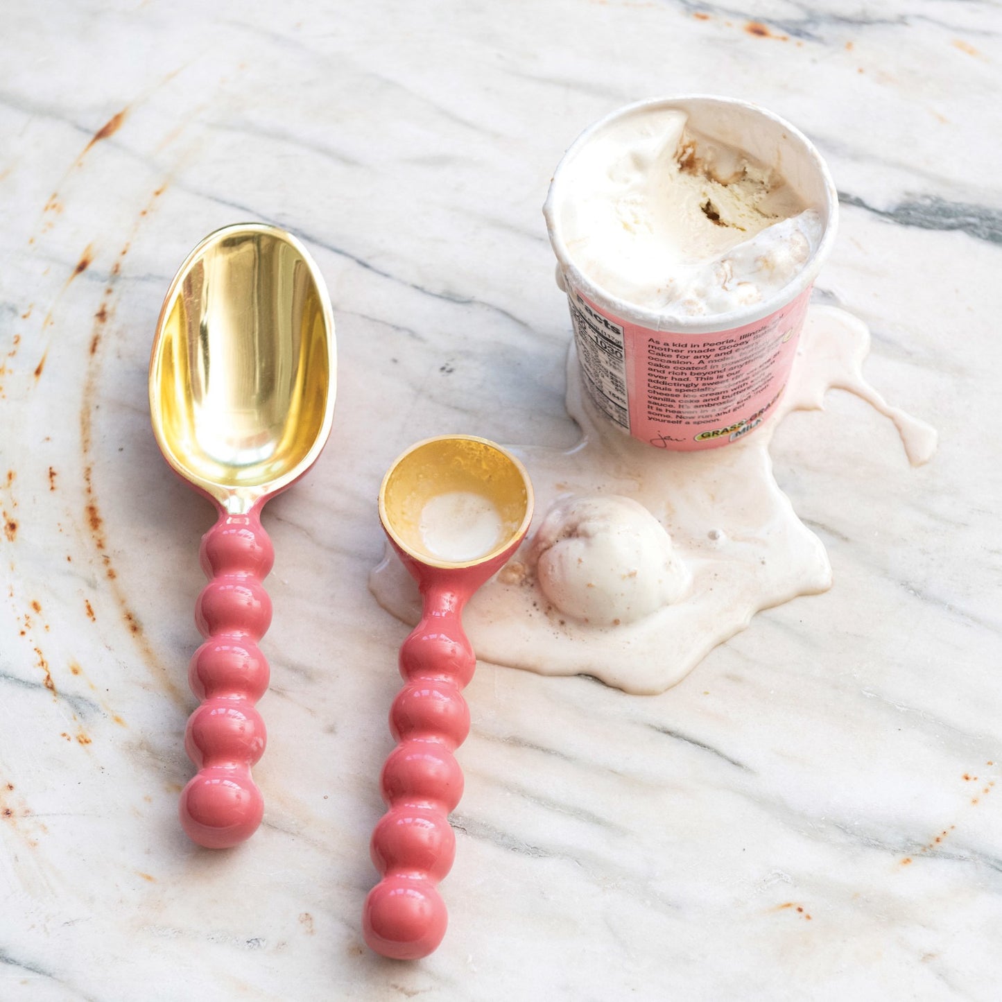 Pink Enameled Aluminum Scoop