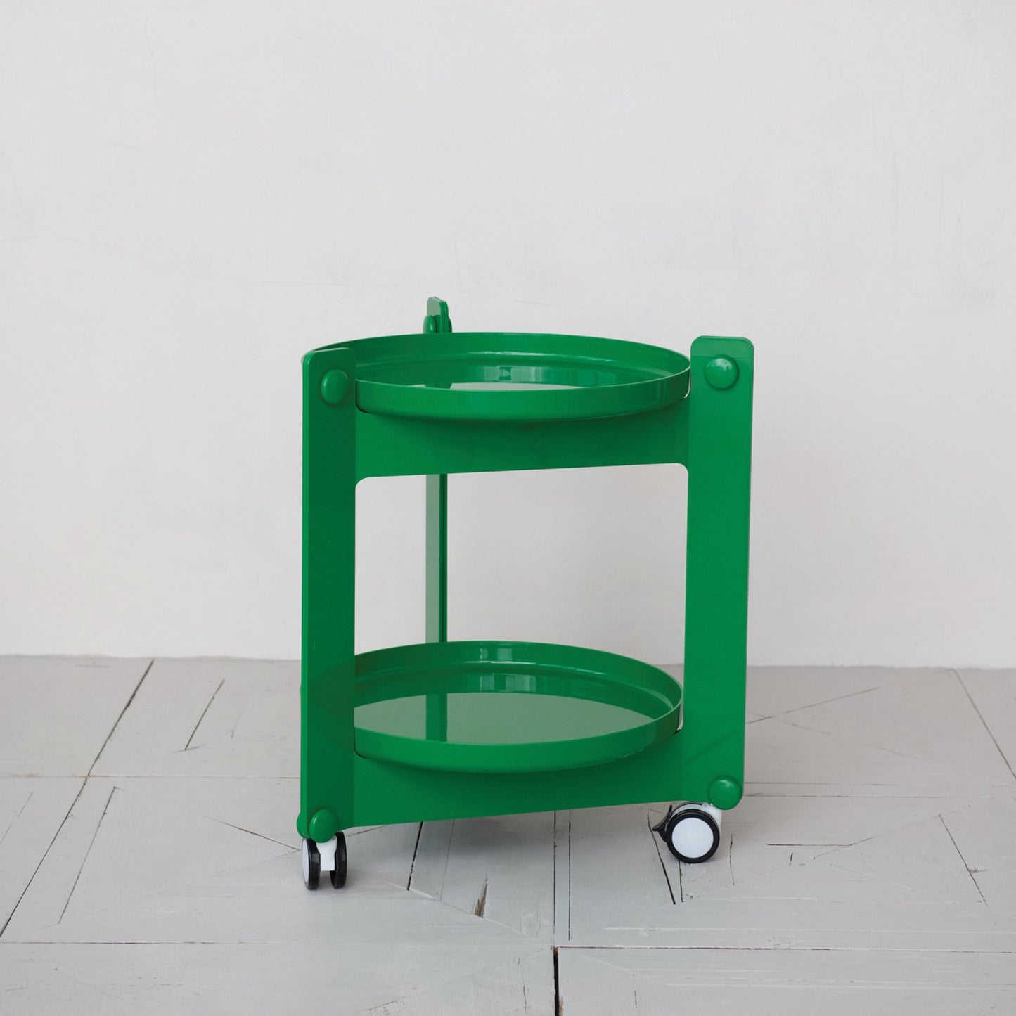 2-Tier Green Bar Cart W/ Removable Trays