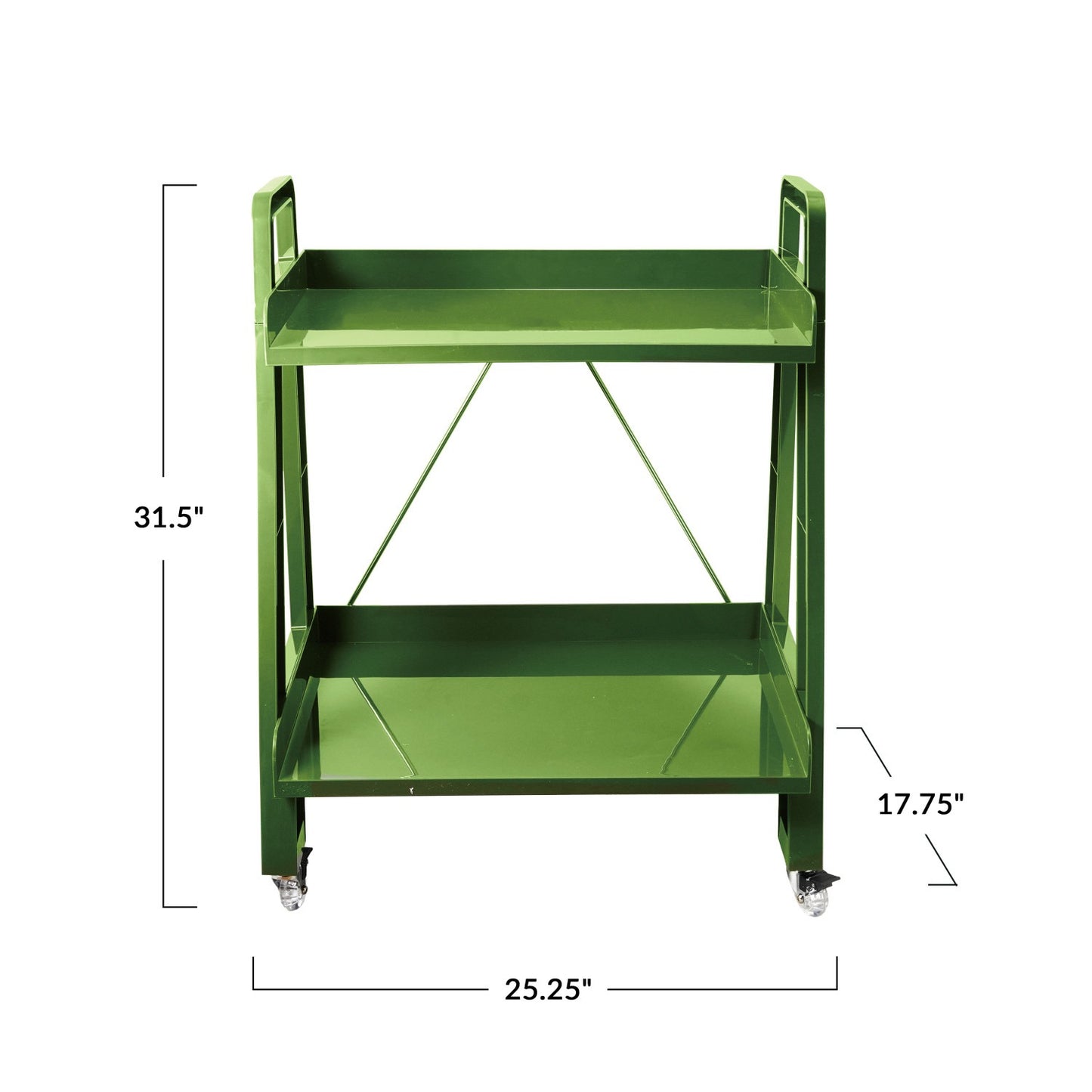 Green Cart w/ 2 Shelves