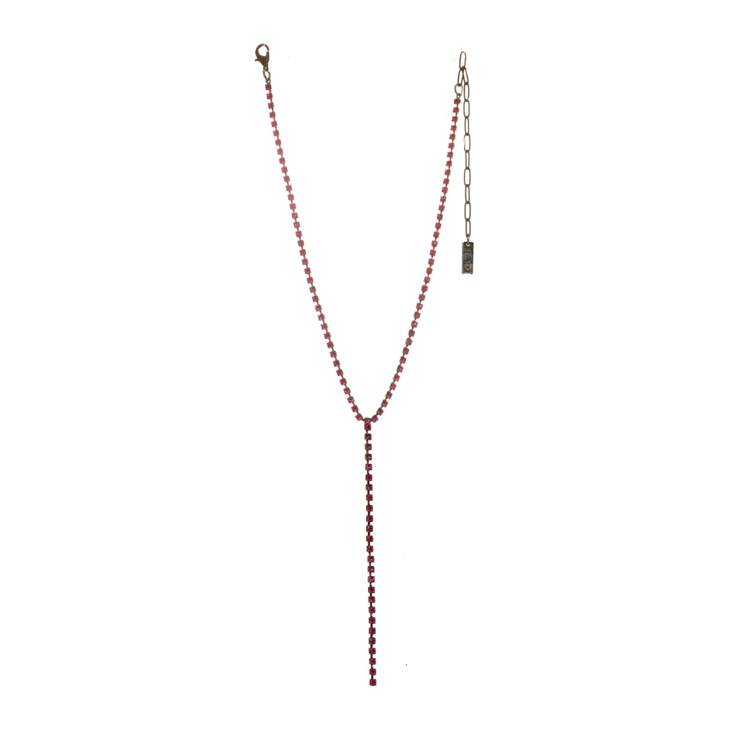 Kassandra Necklace- Fuchsia in Gunmetal