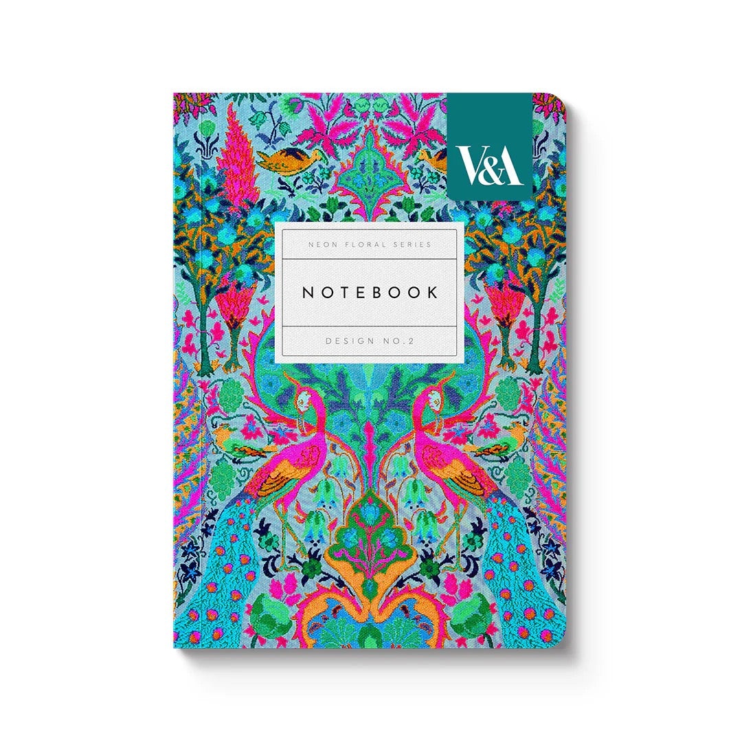 Neon Floral Peacock Notebook