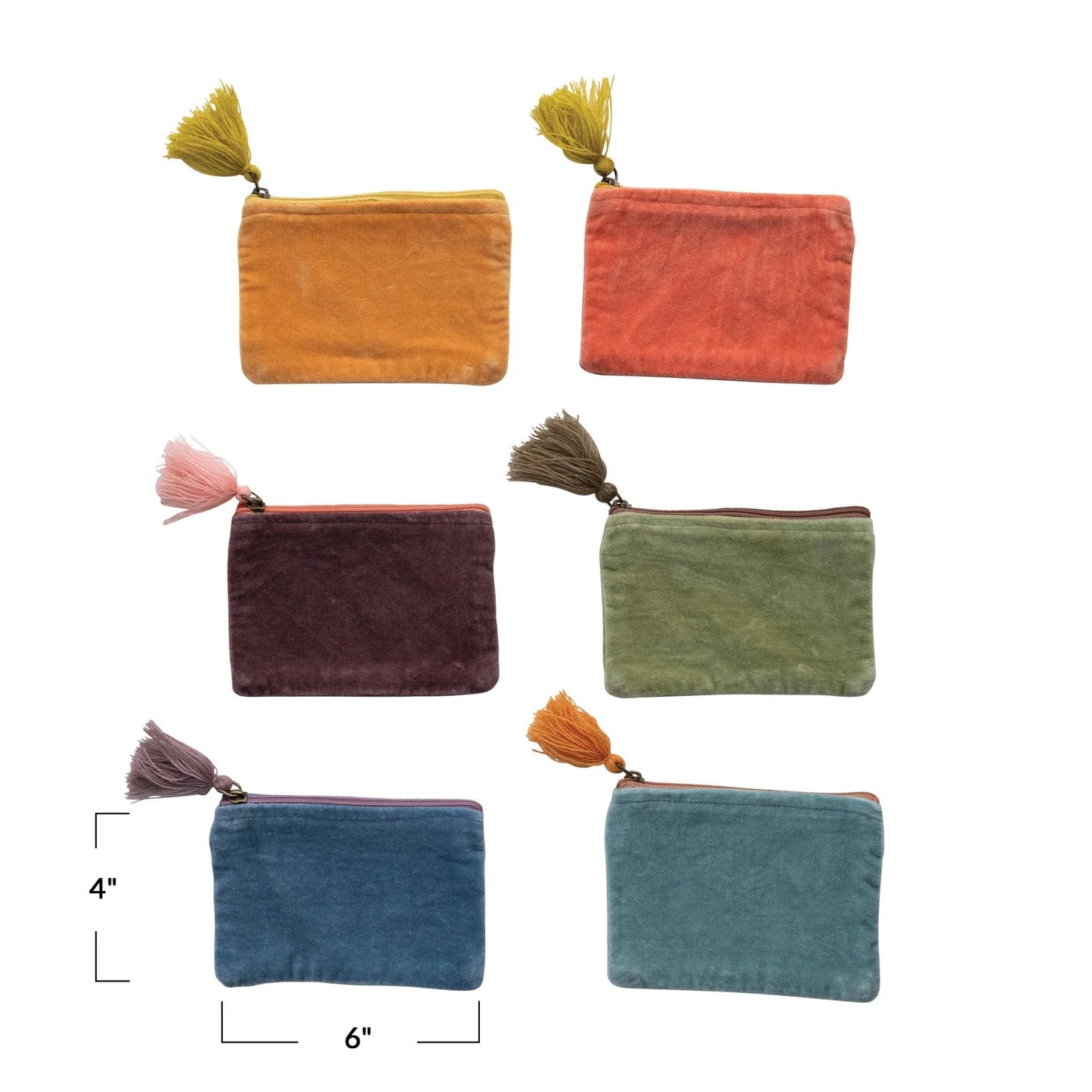 Velvet Zip Pouch, 6 Colors