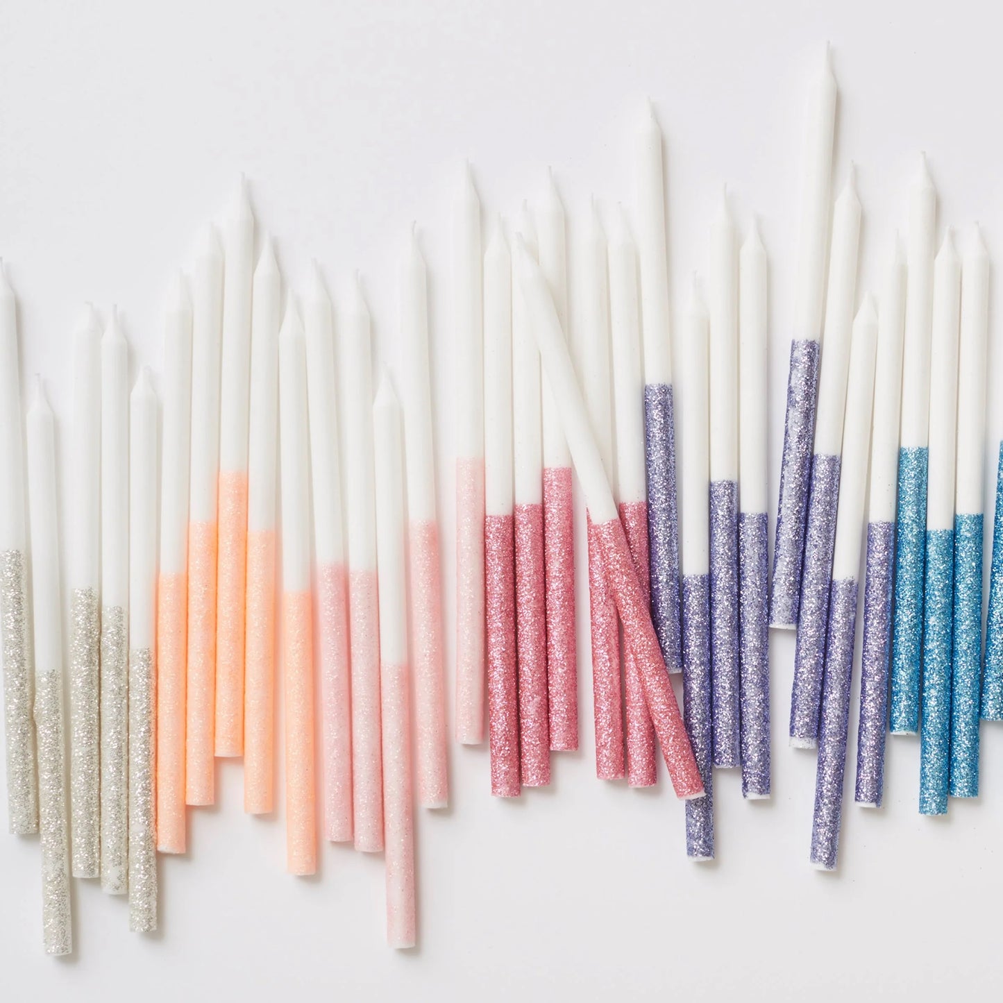 Meri Meri Silver Glitter Dipped Candles-16ct