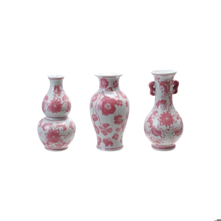 Pink Ceramic Vase 3" x 7"